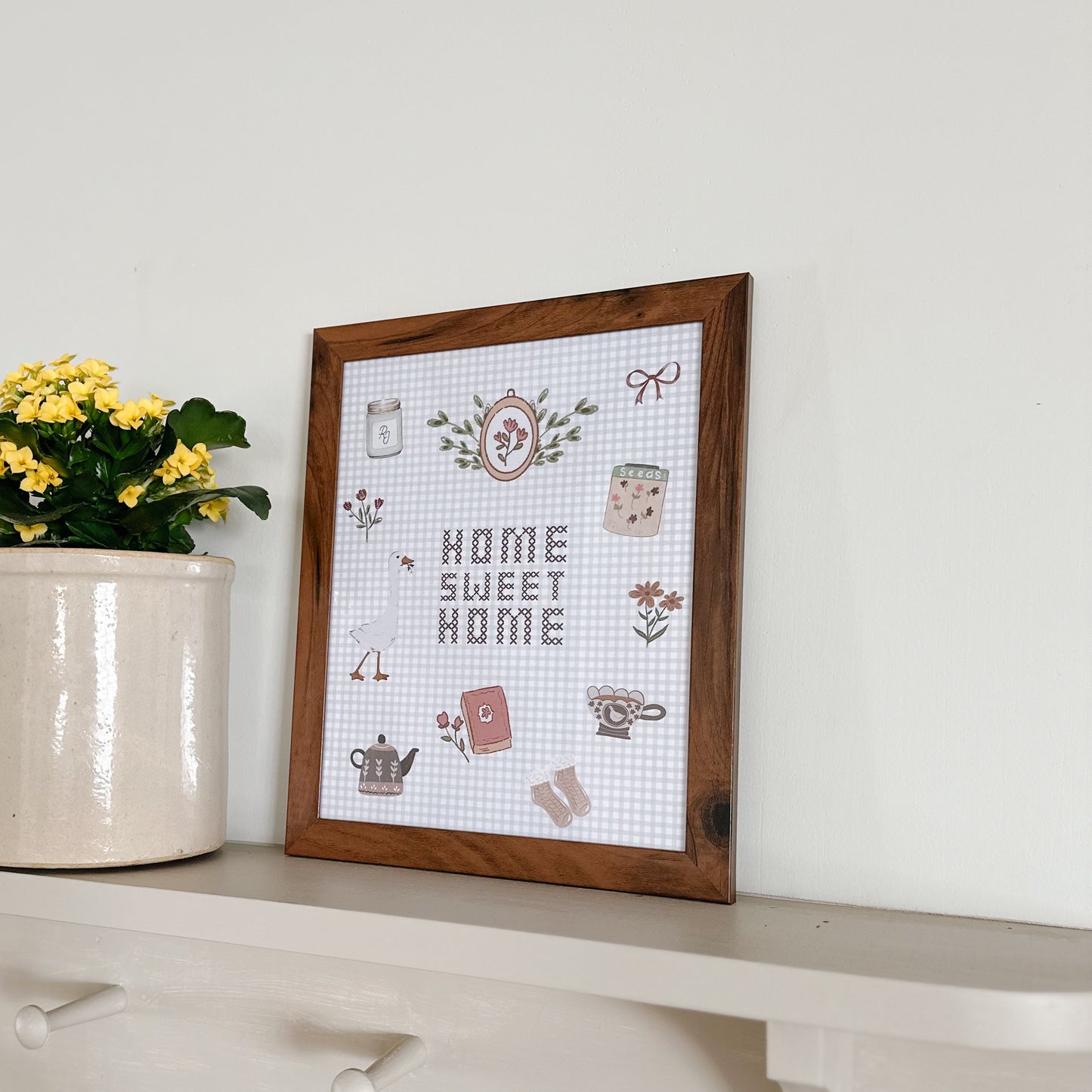 Framed Print | Home Sweet Home | Gingham