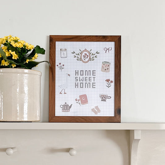 Framed Print | Home Sweet Home | Gingham