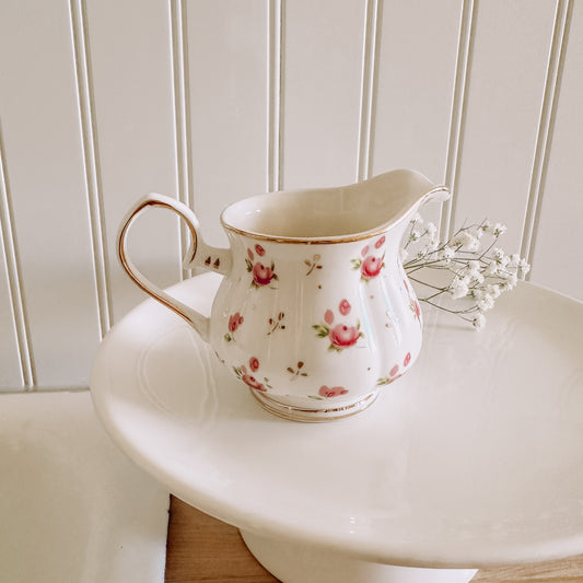 Dainty Pink Floral Antique Inspired Creamer