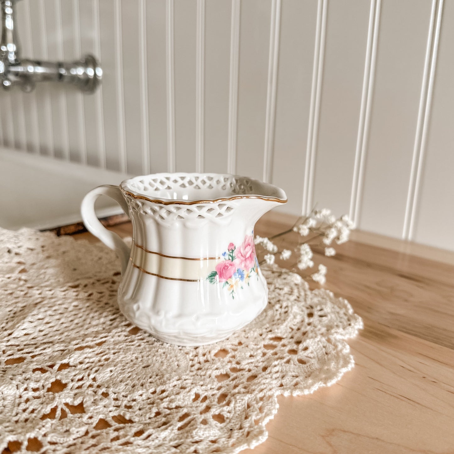 Woven Floral Antique Inspired Creamer