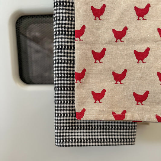 Red Chicken & Gingham | Tea Towels Set of 2