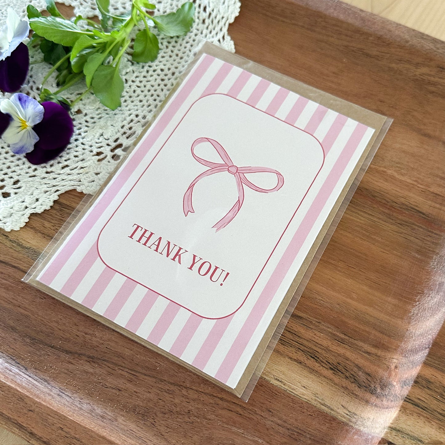 Pink Stripe | Thank You Card