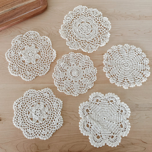 Ivory Crocheted Doily | 7-9"