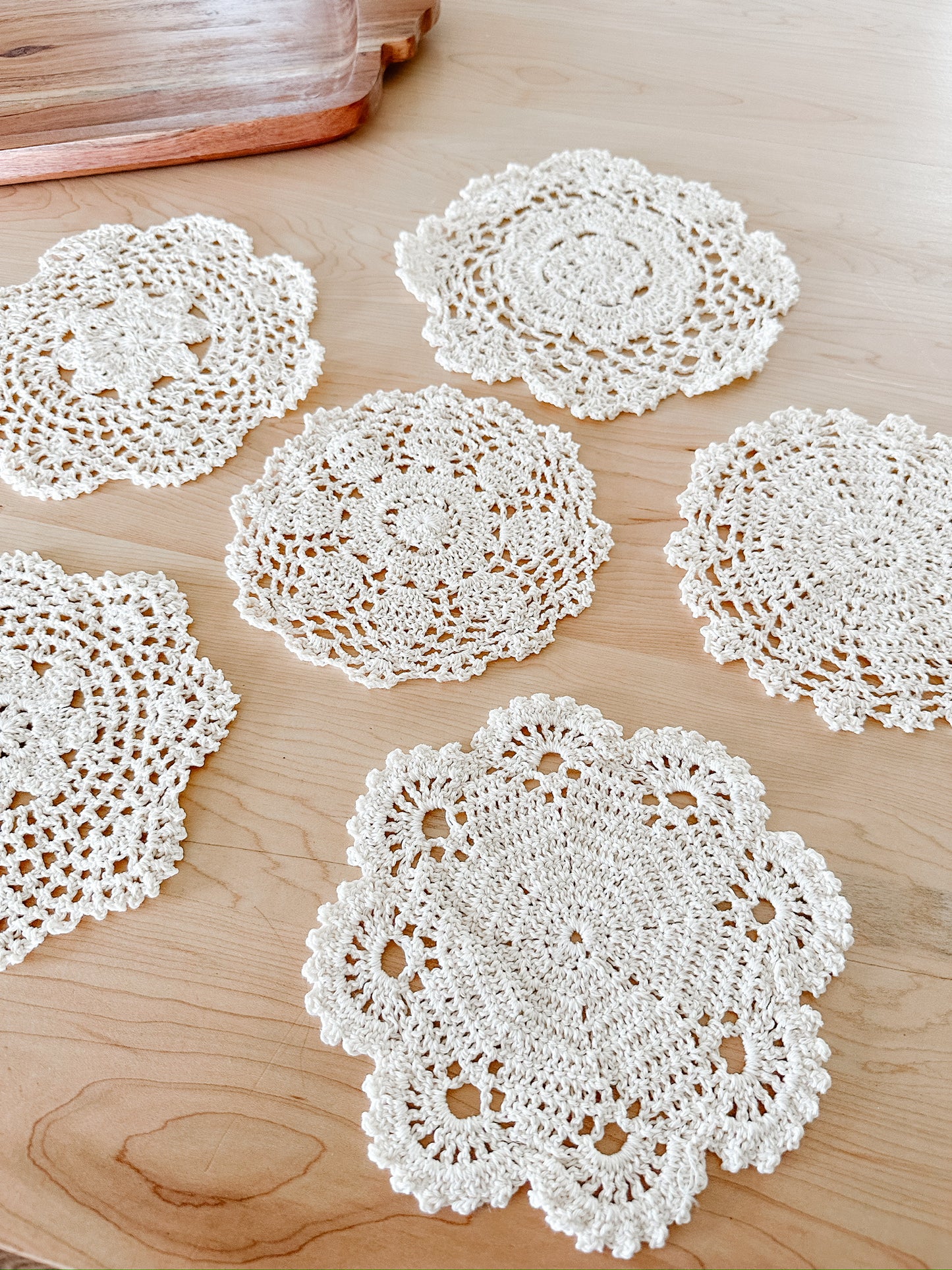 Ivory Crocheted Doily | 7-9"