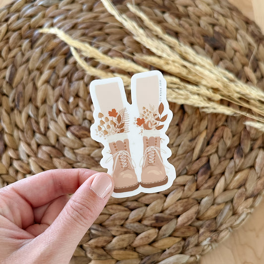 Boots and Leaves Sticker