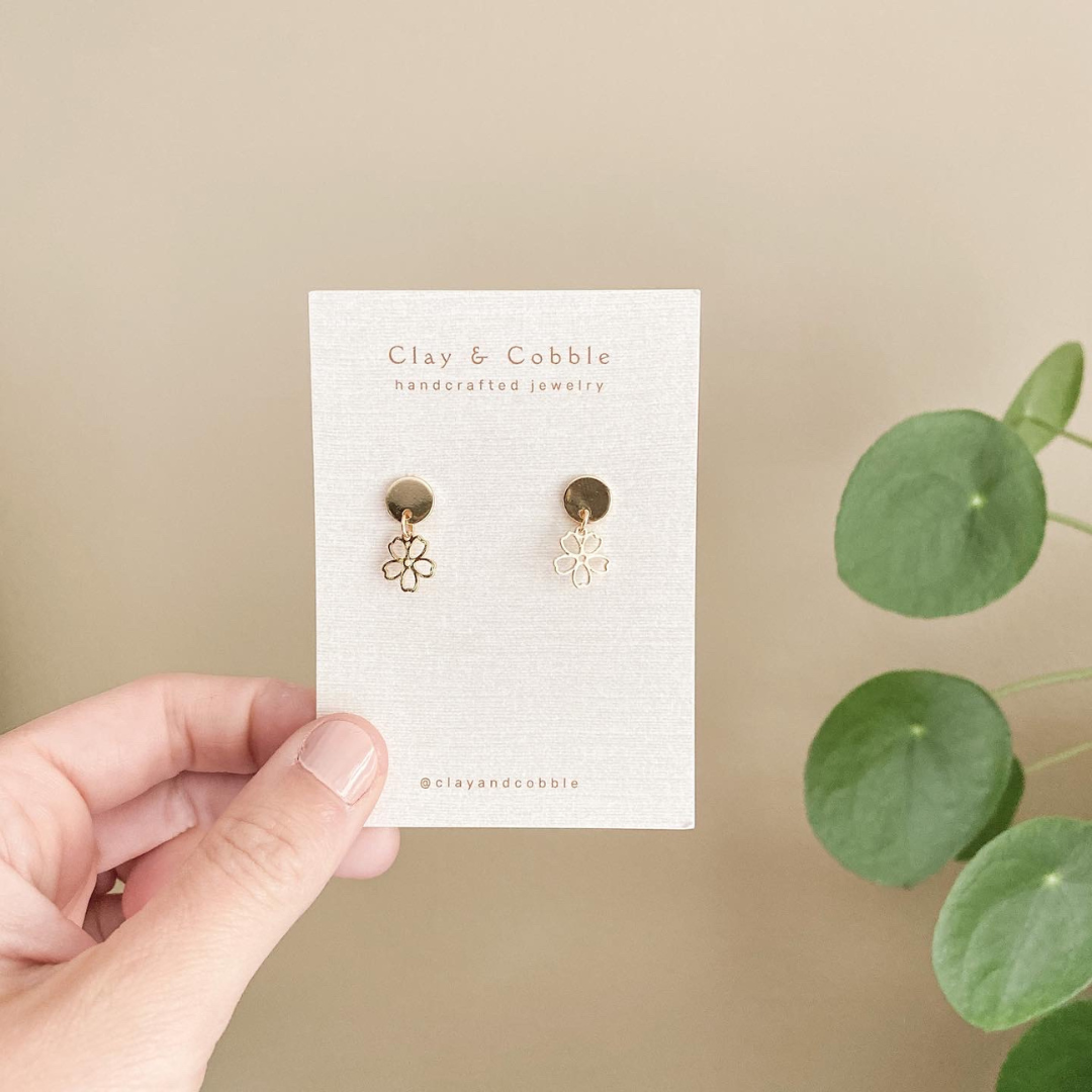 Dainty Gold Petal Studs