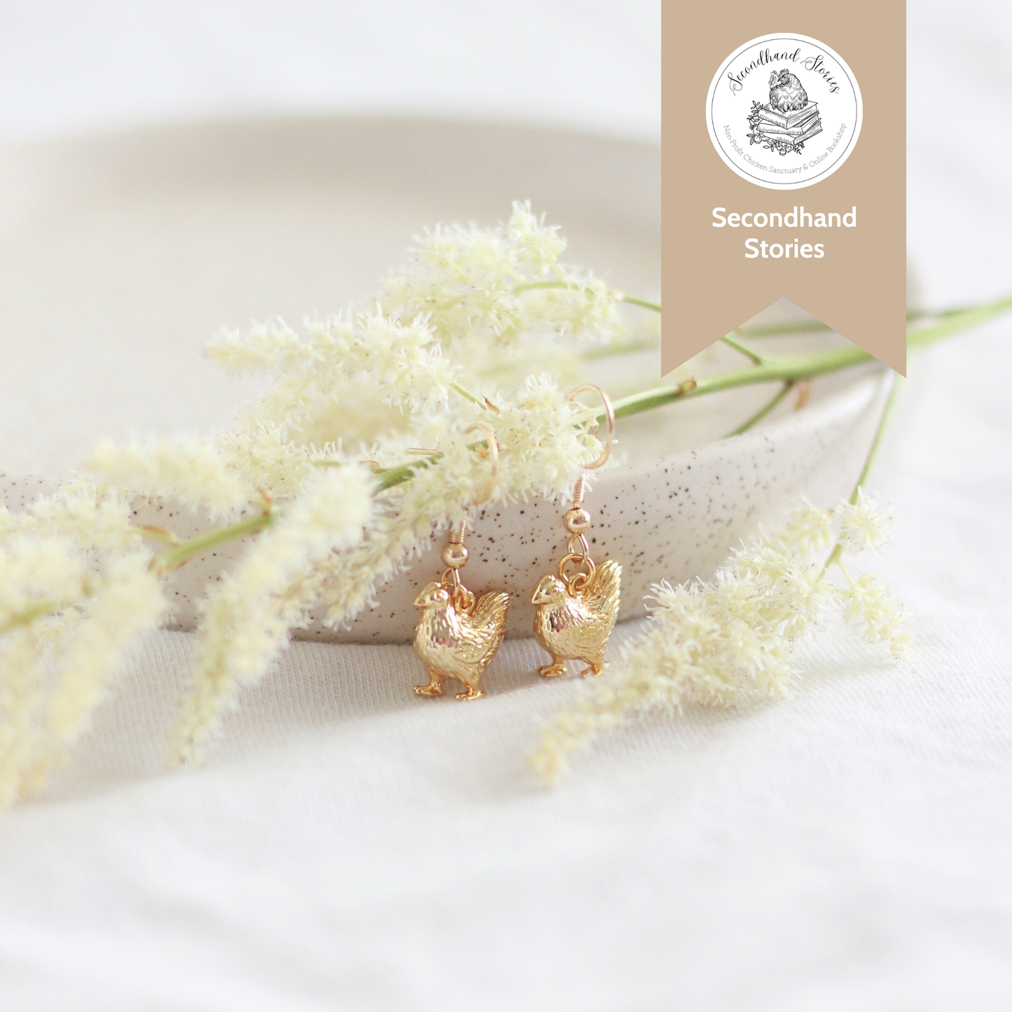 Chicken Earrings | Gold
