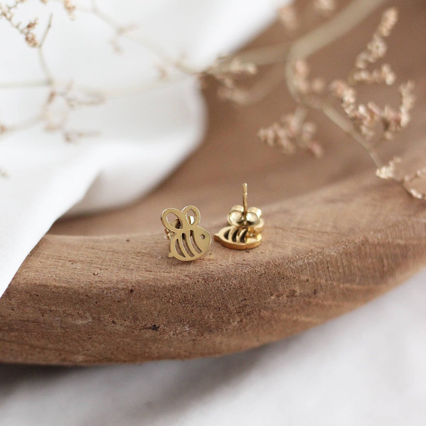 Mini Bee Earrings | Gold or Silver
