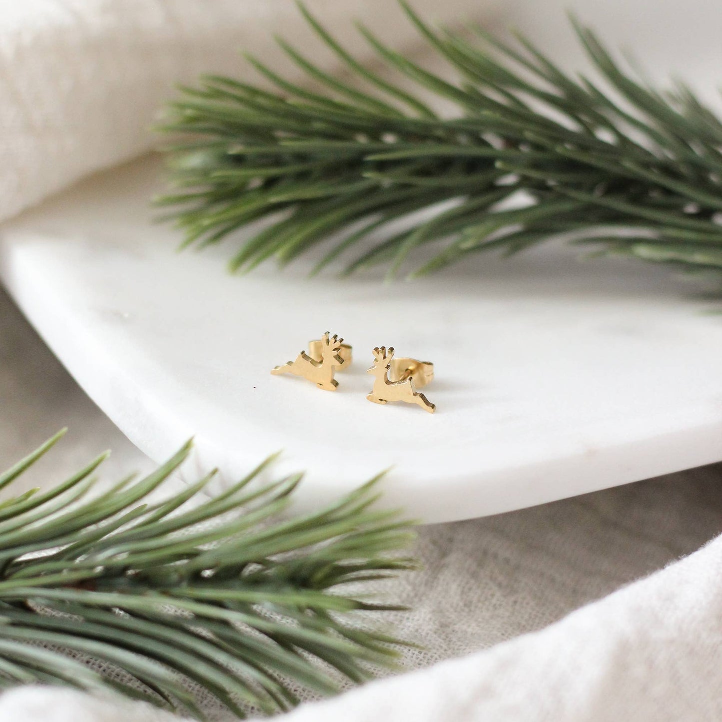 Mini Reindeer Earrings | Silver or Gold