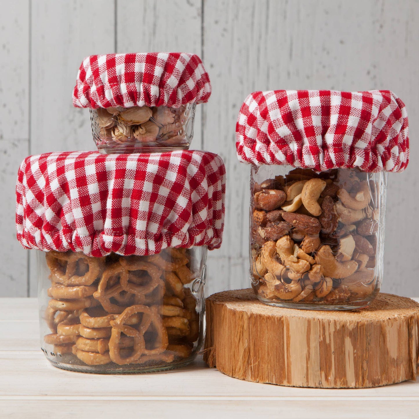 Gingham Mini Bowl / Jar Covers | Set of 3