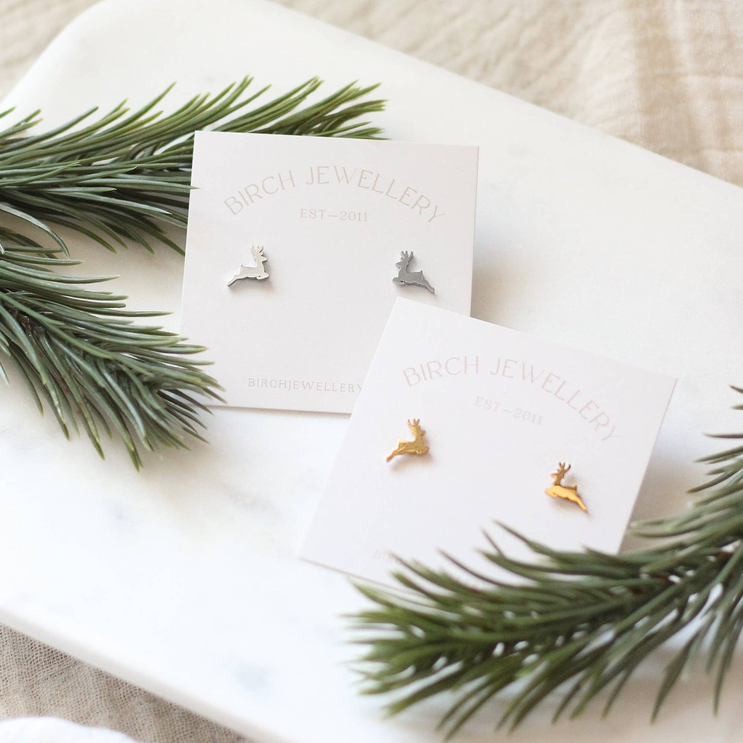 Mini Reindeer Earrings | Silver or Gold