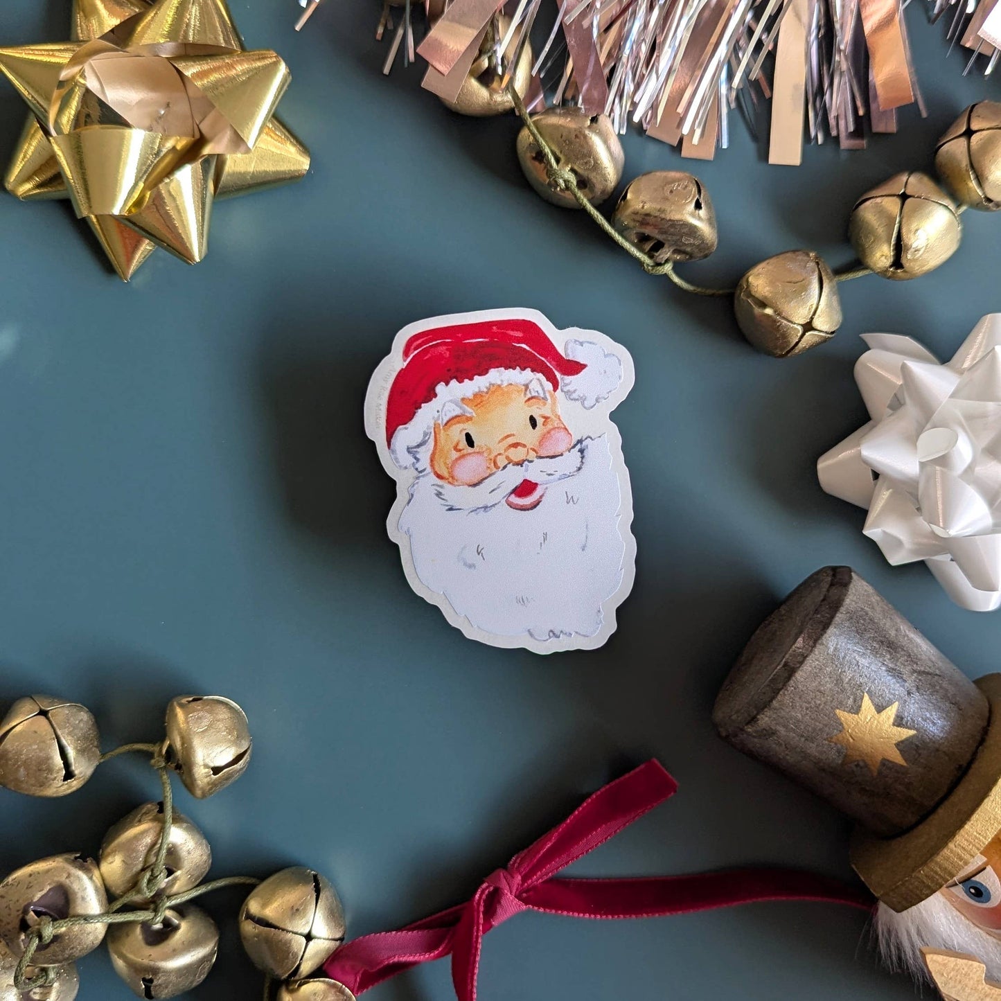 Smiley Santa Sticker