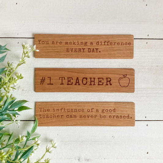 Wooden Bookmarks for Teachers | 3 design options