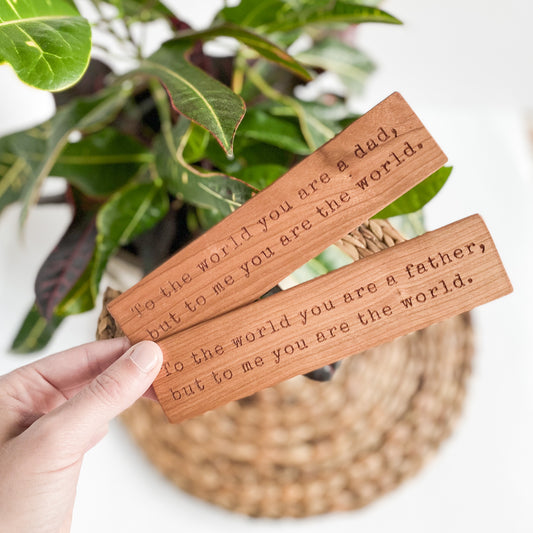Wooden Bookmarks for Dad | 2 design options