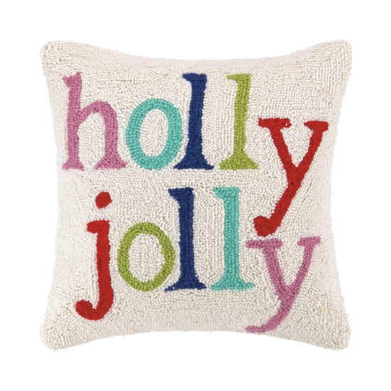 Holly Jolly Throw Pillow | 16x16"