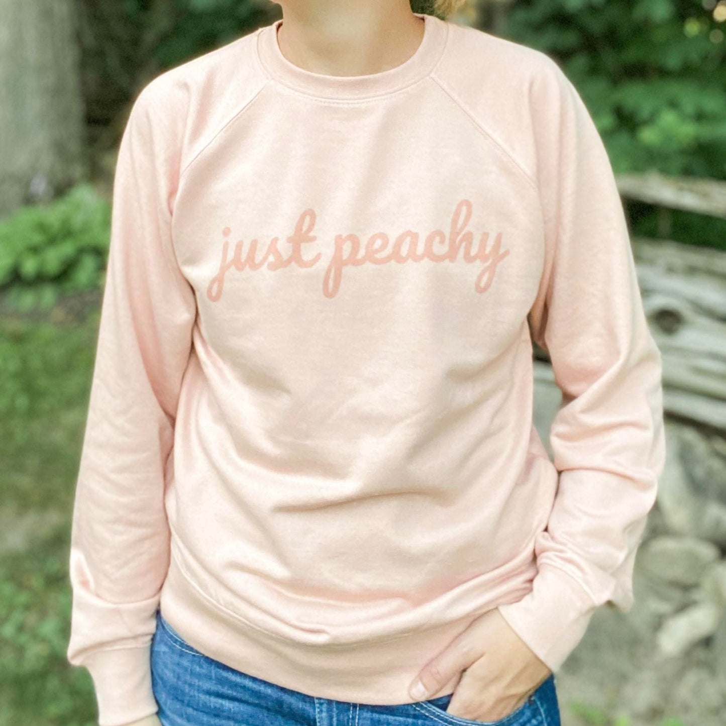 Just Peachy | Dusty Rose | lightweight crew neck | unisex