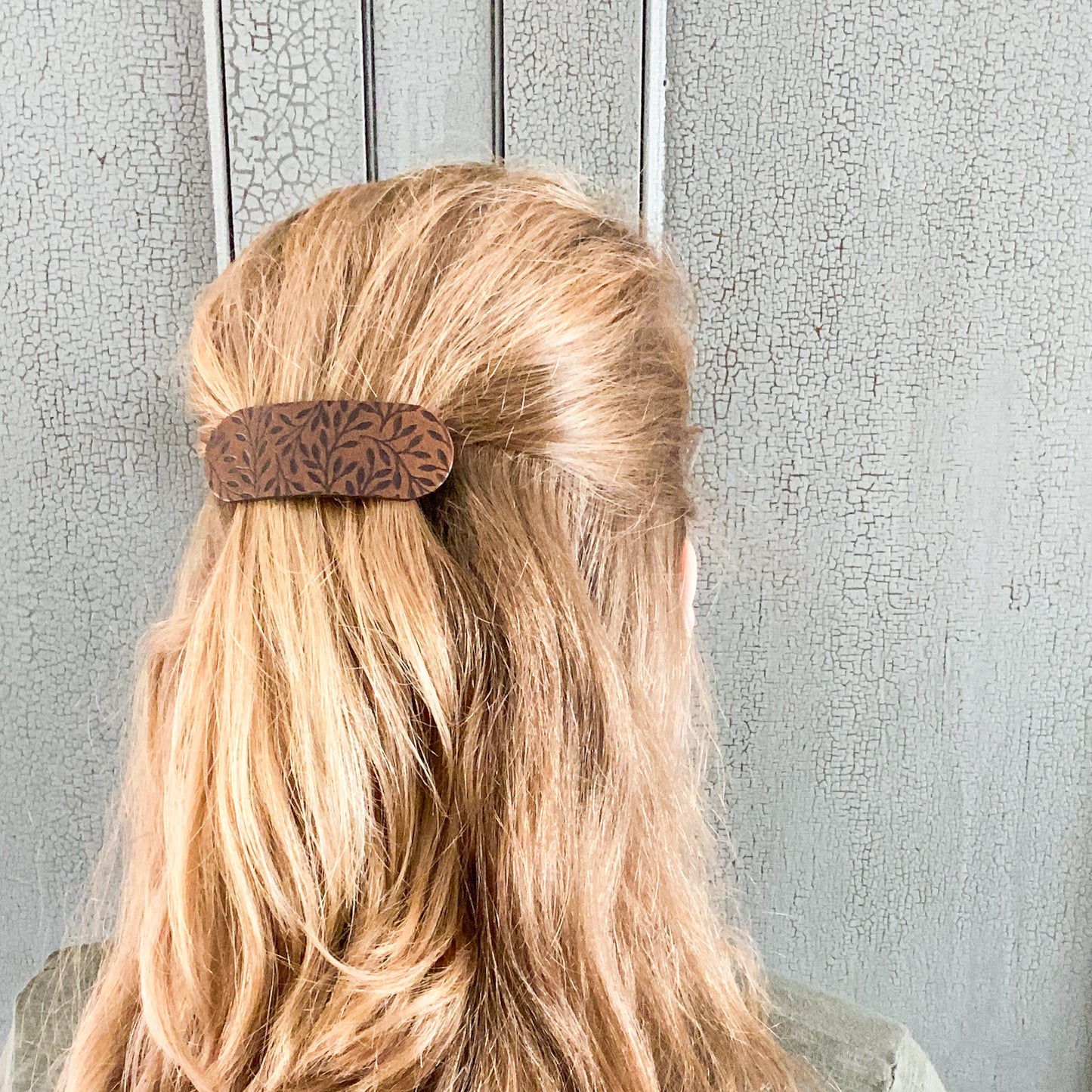 Leather Hair Barrettes | Leaves | Set of 2