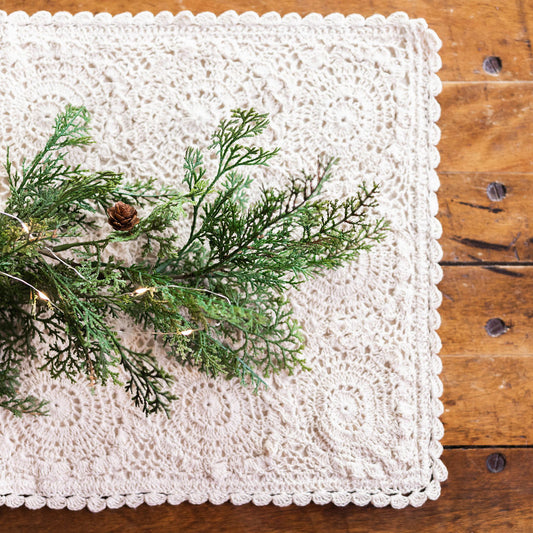 Cream Lace Table Runner