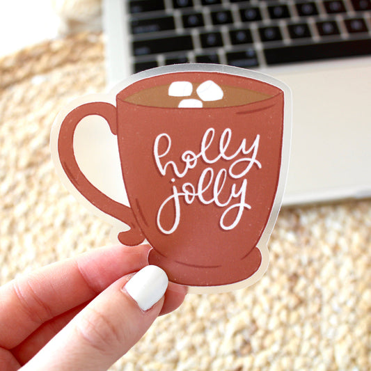 Holly Jolly Hot Chocolate Mug Sticker