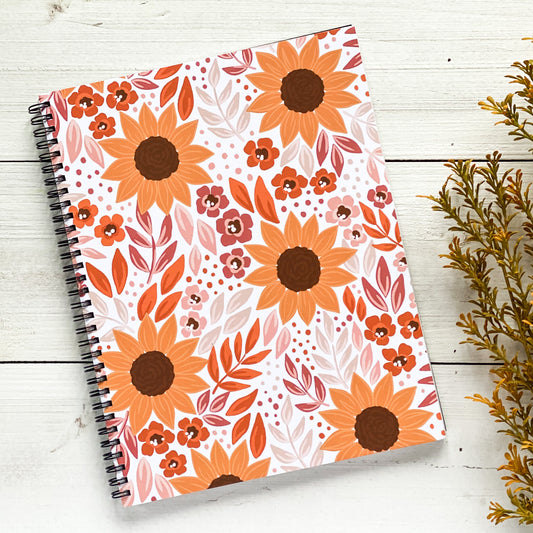 Sunflower Fields Spiral Notebook | Lined