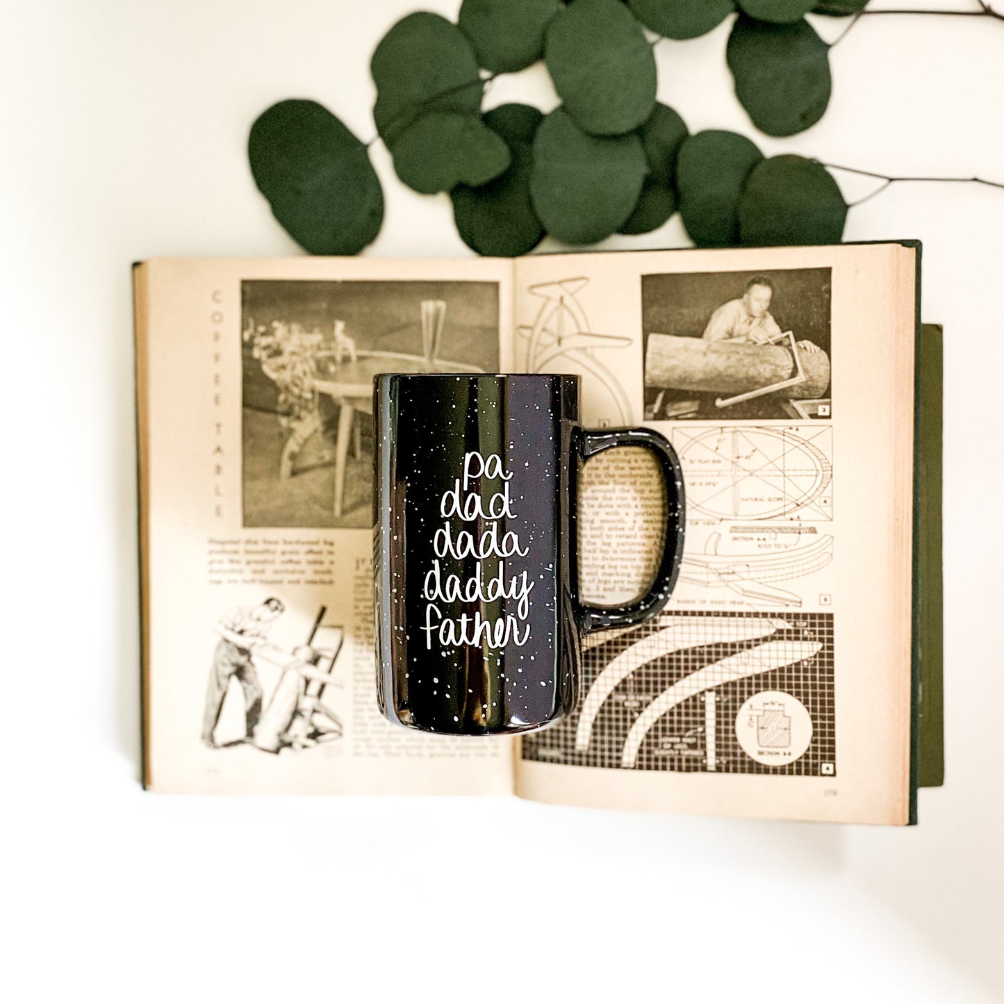 Pa, dad, dada, daddy, father mug | Black | 16 oz.