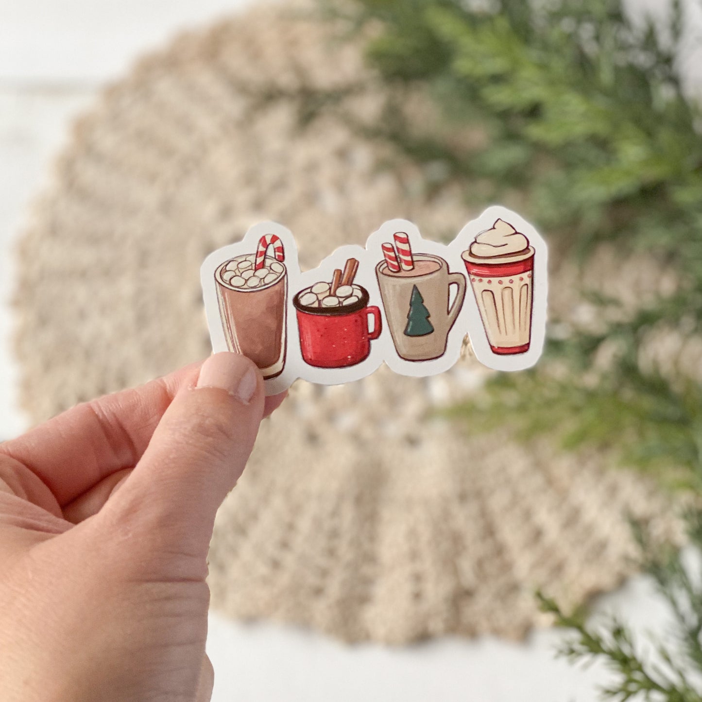 Hot Chocolate Christmas Cups Sticker