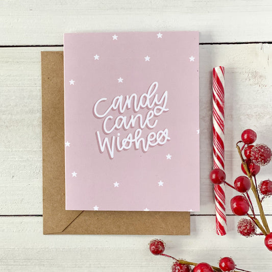 Candy Cane Wishes Holiday Card