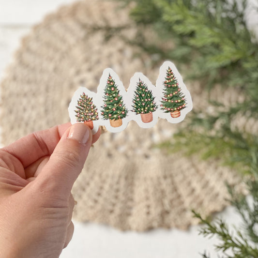 Holiday Trees With Lights Sticker